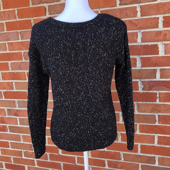American Eagle Vintage Boyfriend Black and Gold Long Sleeve Sweater Womens XS - Picture 4 of 6